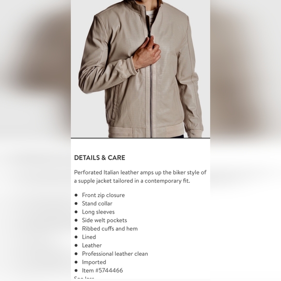 Maceoo Italian Leather Jacket Taupe Color - Picture 5 of 12